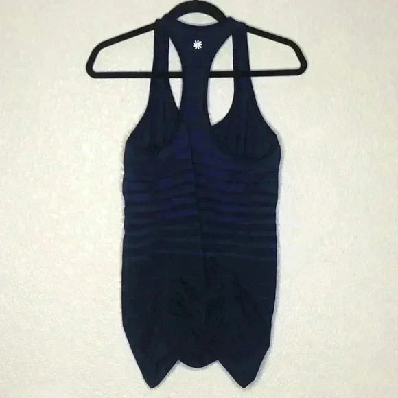 Athleta Racerback Tank Top Women's Large Purple Striped Athletic - Picture 6 of 7